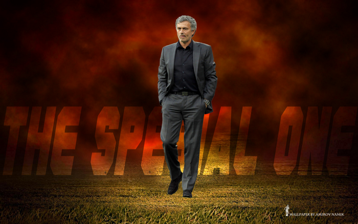 José Mourinho "The Special One" on fiery background