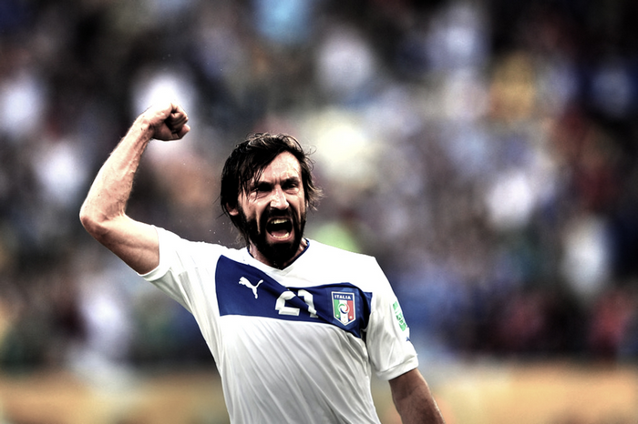 Andrea Pirlo's passionate celebration for Italy