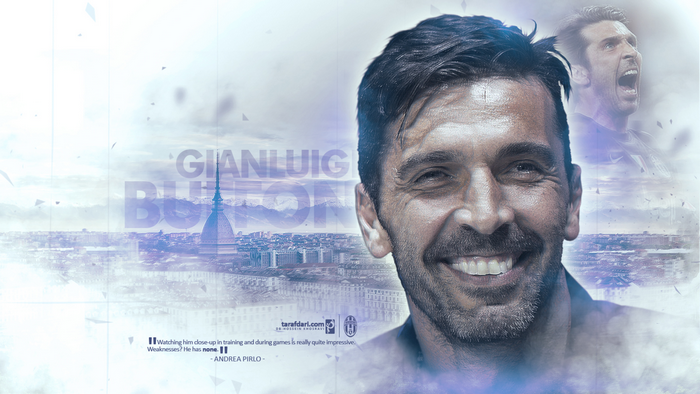 Gianluigi Buffon smiling portrait, Juventus F.C. legend