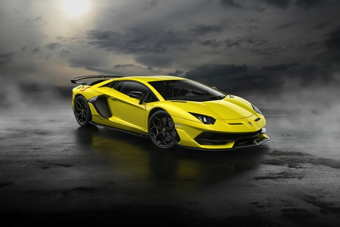 Lamborghini Aventador SVJ Supercar in Yellow