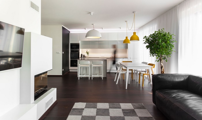 Modern Open Plan Kitchen and Living Room
