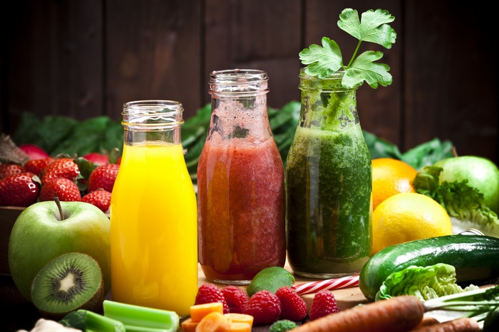 Colorful Fruit and Vegetable Smoothies 4K