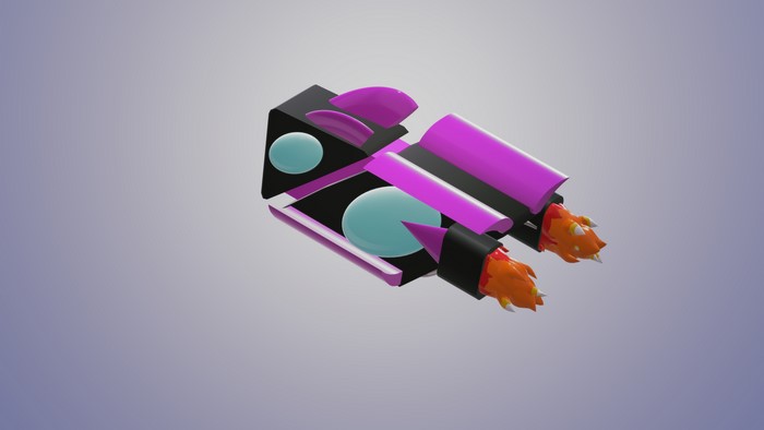 3D Ipolite Spaceship with Dragon Engines