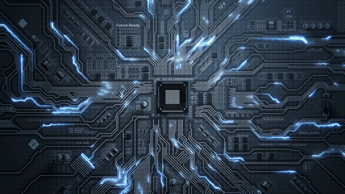 Futuristic Electric Circuit Board Design