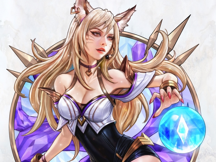 Ahri League Of Legends Fox Spirit with Blue Orb