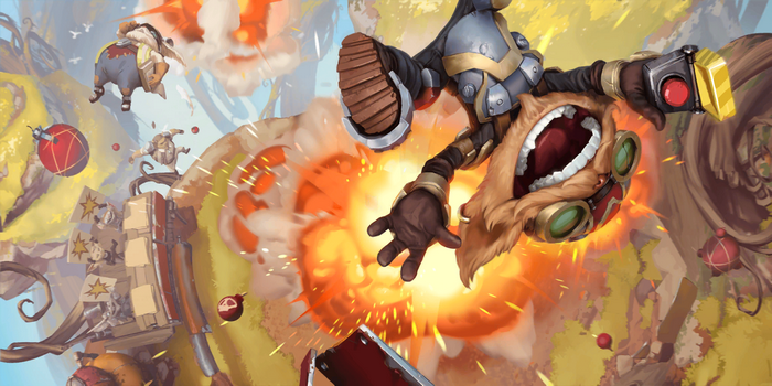 Ziggs exploding into action in Legends of Runeterra