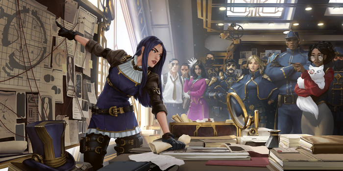 Caitlyn leading an investigation in League of Legends