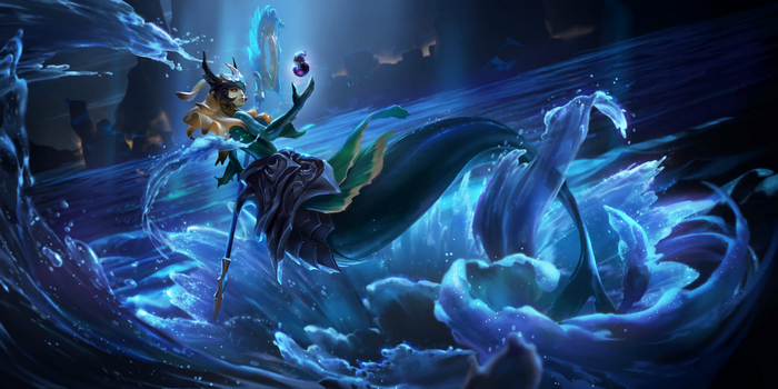 Nami casting water magic in Legends of Runeterra