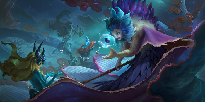 Legends of Runeterra Nami and Marai underwater scene