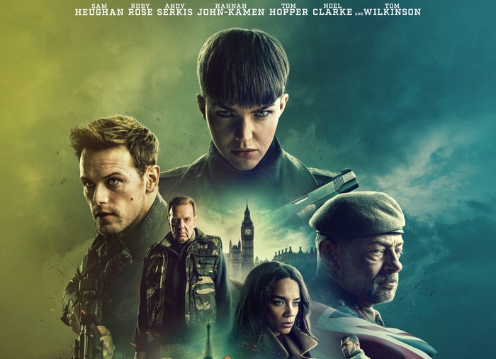 SAS: Red Notice Movie Poster featuring Sam Heughan and Ruby Rose