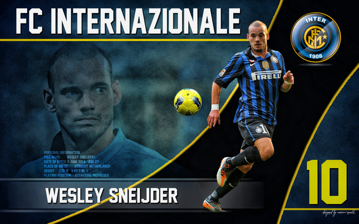 Wesley Sneijder Inter Milan Football Player Number 10
