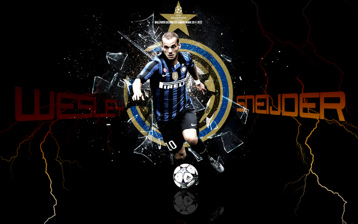 Wesley Sneijder Inter Milan Football Shattered Design