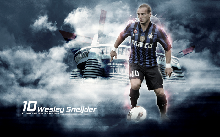Wesley Sneijder Inter Milan football player at stadium