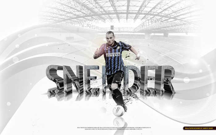 Wesley Sneijder Inter Milan 3D Name Football Art