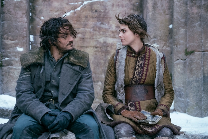 Orlando Bloom and Cara Delevingne in Carnival Row