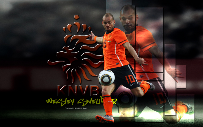 Wesley Sneijder Kicking Ball for Netherlands National Team
