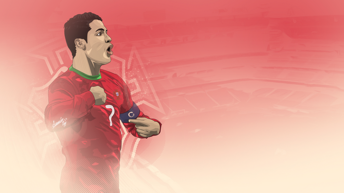 Cristiano Ronaldo Portugal Football Team Illustration
