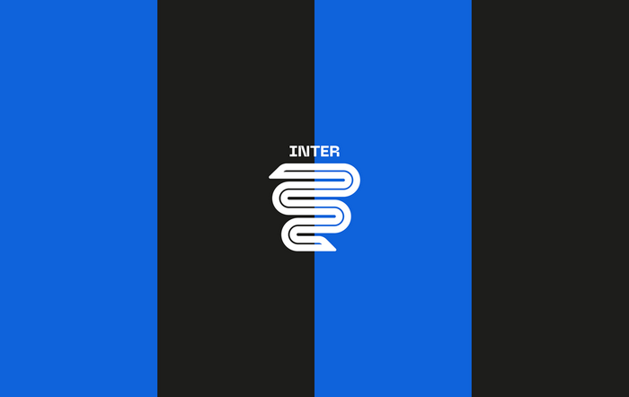 Inter Milan Emblem Logo Black Blue Stripes