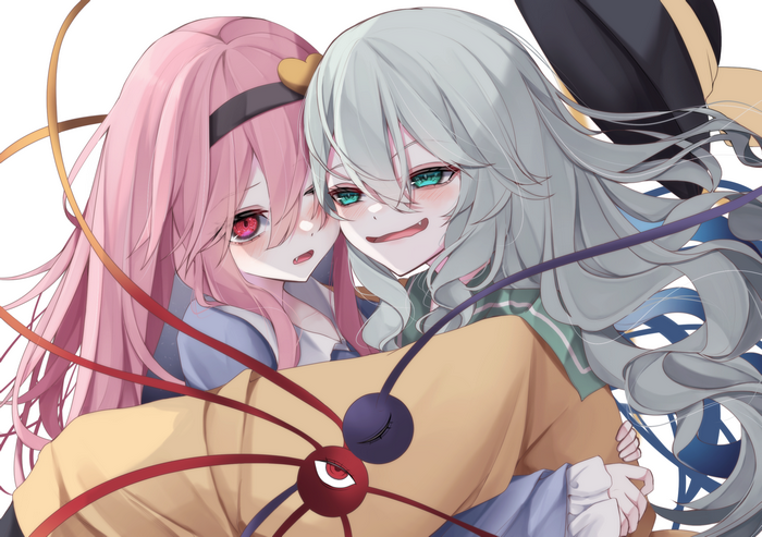 Touhou Satori and Koishi Komeiji's unsettling embrace