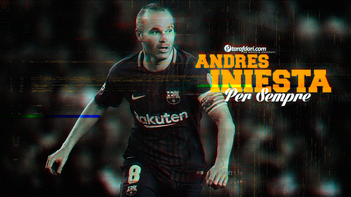 Andrés Iniesta FC Barcelona Per Sempre Glitch Art