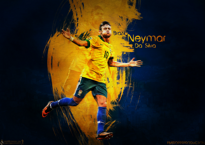 Neymar Brazil Football Art