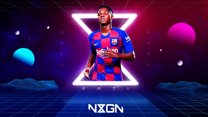 Ansu Fati FC Barcelona NXGN Synthwave Art