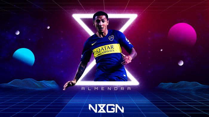 Agustín Almendra Boca Juniors retro space art