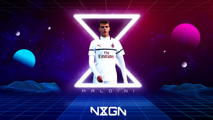 Daniel Maldini A.C. Milan retro neon space art