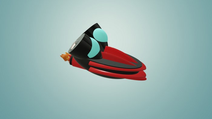 Red and black Magnum 3D spaceship