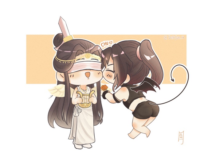 Chibi Xiao Xingchen and Xue Yang Cute Kiss