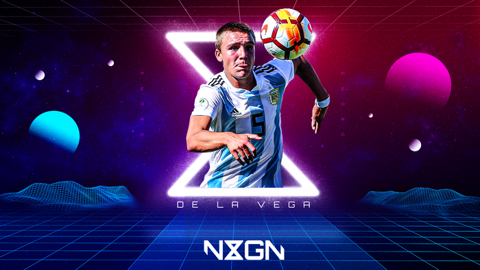 Pedro De La Vega Argentina Footballer Neon Synthwave Art