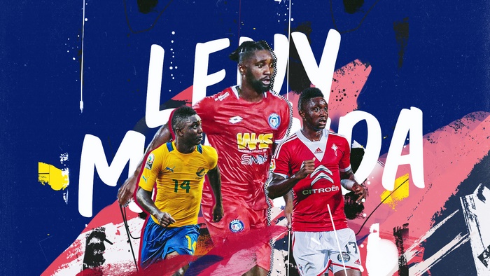 Lévy Madinda, Gabonese soccer player, in different jerseys