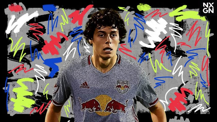 Caden Clark New York Red Bulls jersey abstract portrait