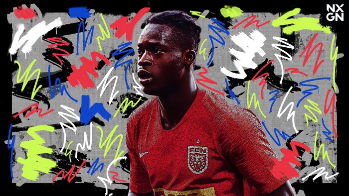 Kamaldeen Sulemana: Soccer player against colorful graffiti background