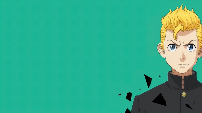 Takemichi Hanagaki 4K on Teal Background