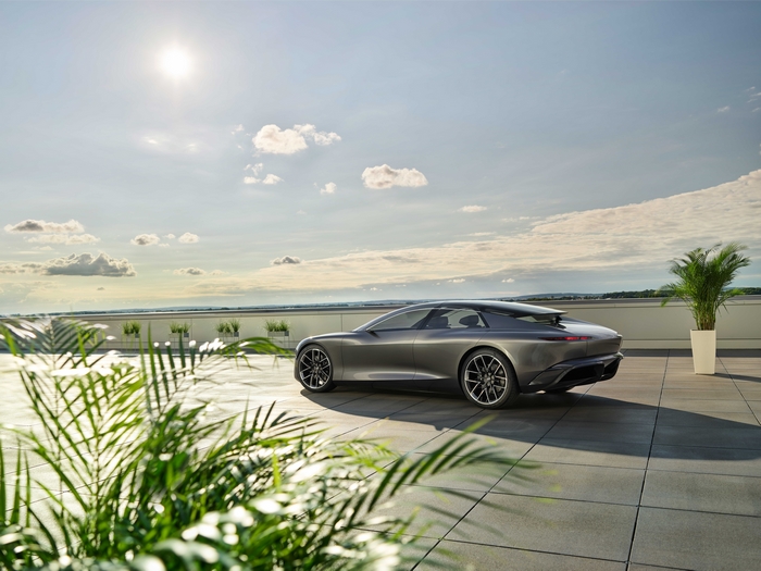 Audi Grandsphere Concept luxury electric car on sunny terrace