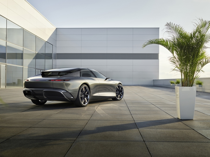 Audi Grandsphere Concept Luxury Electric Car on Modern Terrace