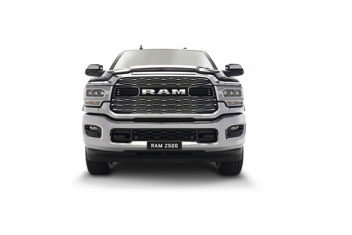 Black Dodge Ram 2500 Pickup Truck Front View