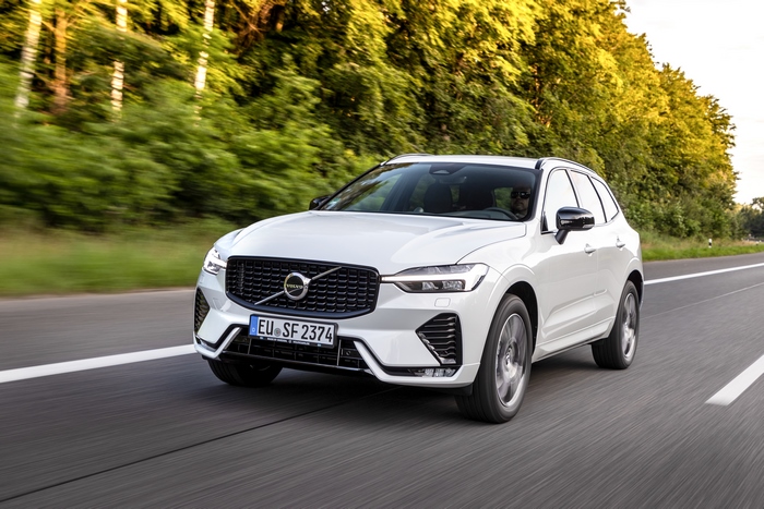 Luxury Volvo XC60 B5 R-Design SUV driving
