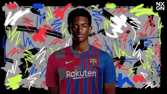 Alejandro Balde in FC Barcelona jersey