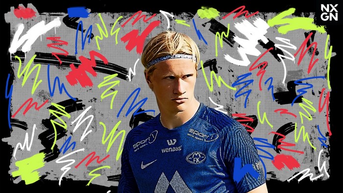 Albert Braut Tjåland in blue Molde FK jersey