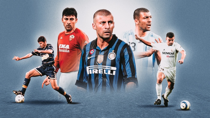 Walter Samuel in A.S. Roma, Inter Milan, Real Madrid kits