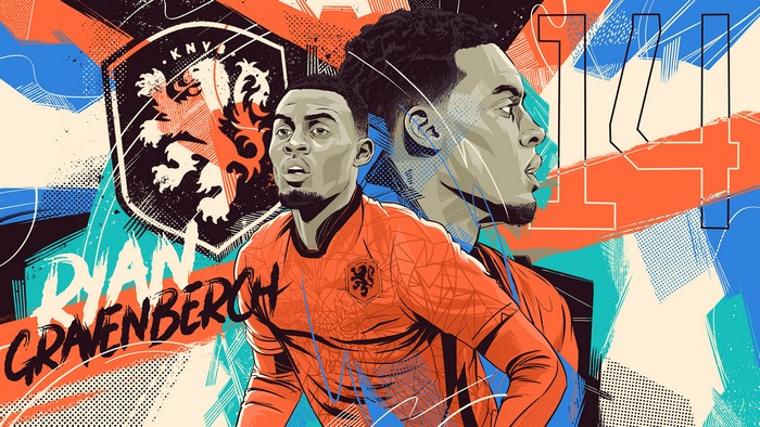 Ryan Gravenberch Number 14 Dutch Football Art