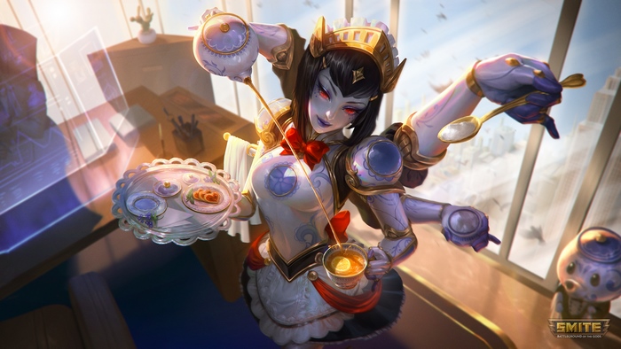 Deadly Dinner Discordia Maid Serving Tea