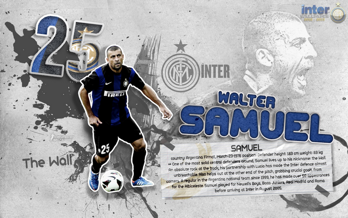 Walter Samuel Inter Milan 25 The Wall
