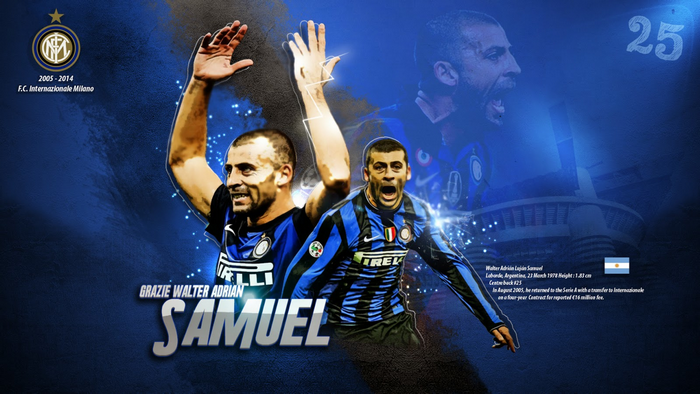 Grazie Walter Samuel Inter Milan Legend #25
