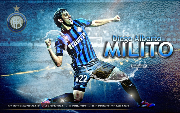 Diego Milito celebrating for Inter Milan