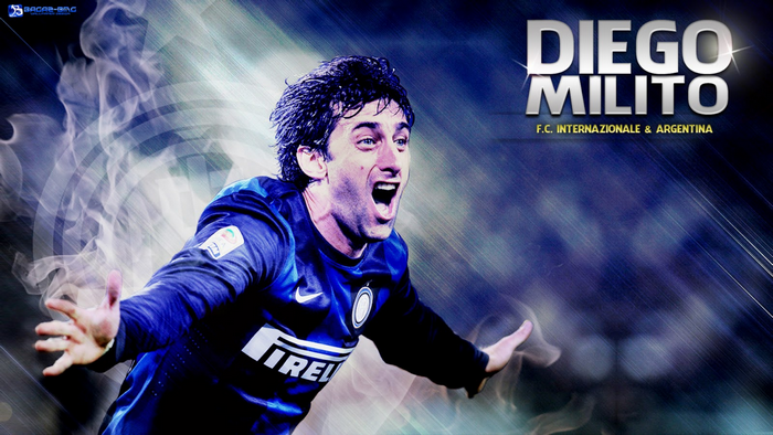 Diego Milito celebrating for Inter Milan