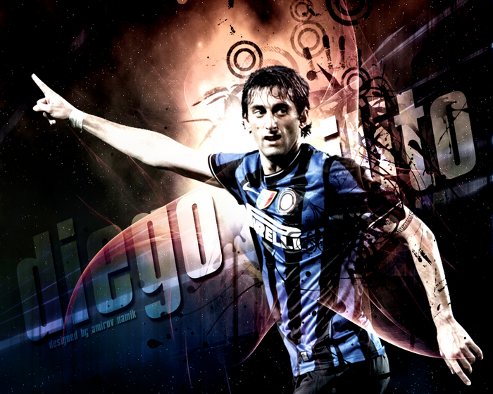 Diego Milito Inter Milan celebration artwork