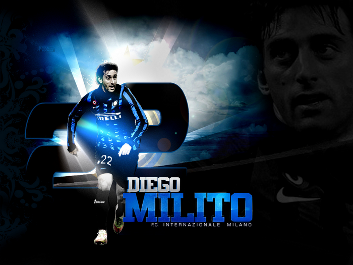 Diego Milito Inter Milan #22 Football Art